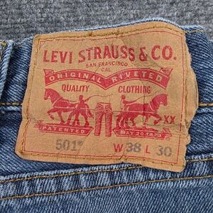 Levi's 501 Jeans Mens W38 L30 Light Wash Denim Straight Leg Button‎ Fly